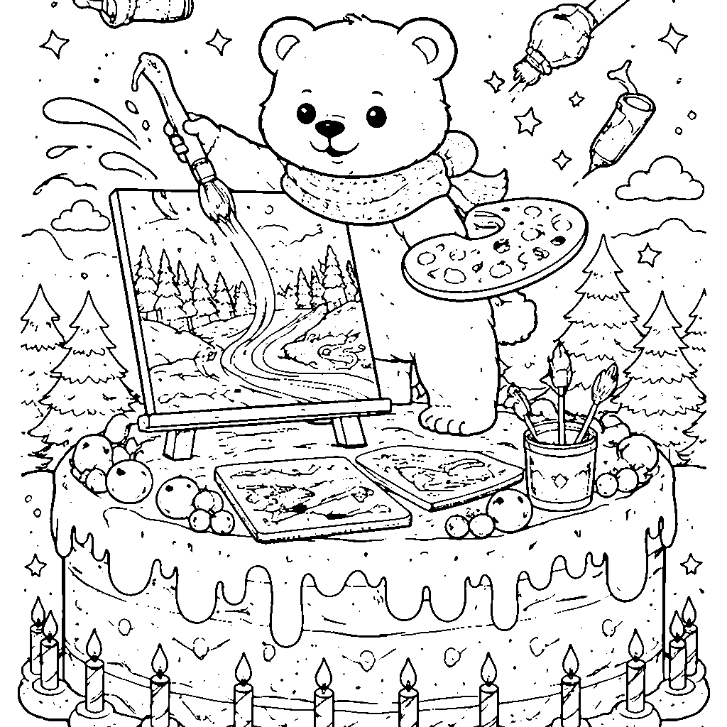 Winter Wonderland Bear: A Cozy Coloring Adventure