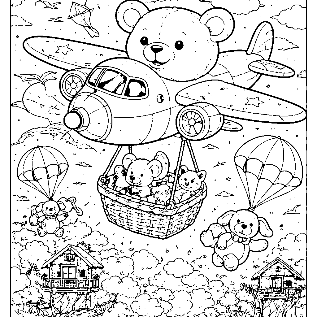 A Brave Airplane Rescuing Stuffed Animals
