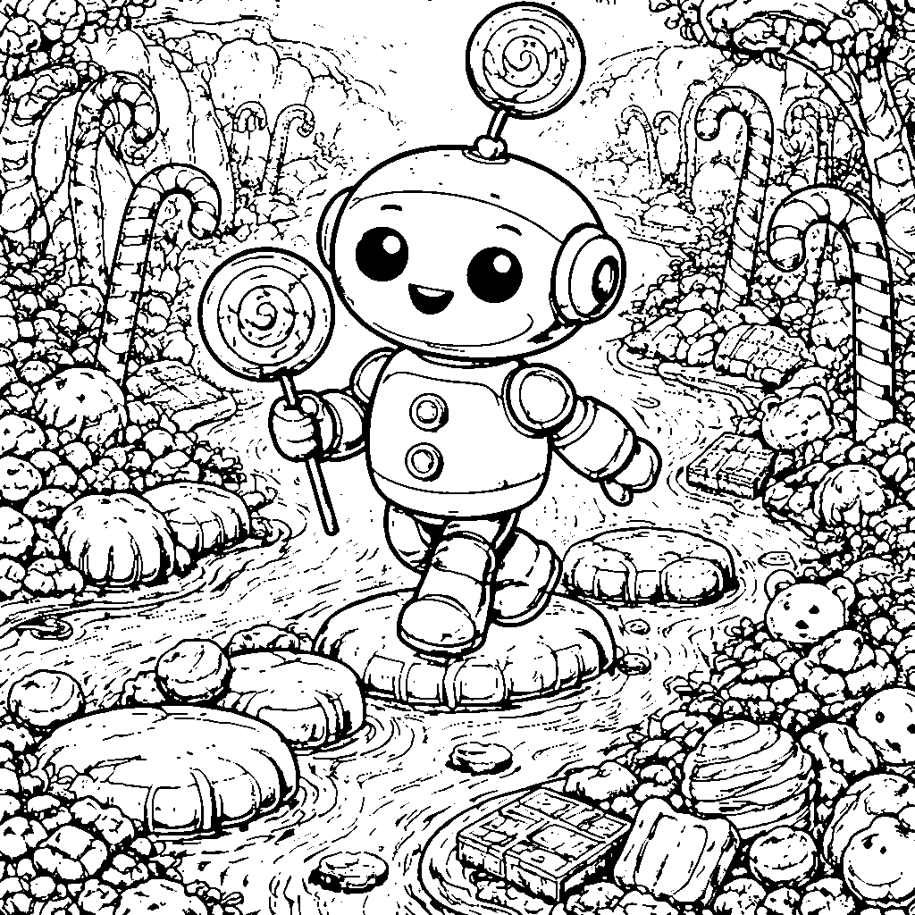 A Brave Little Robot Exploring Candy Land