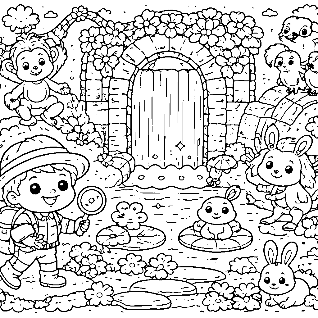 Brave Young Explorer Coloring Page