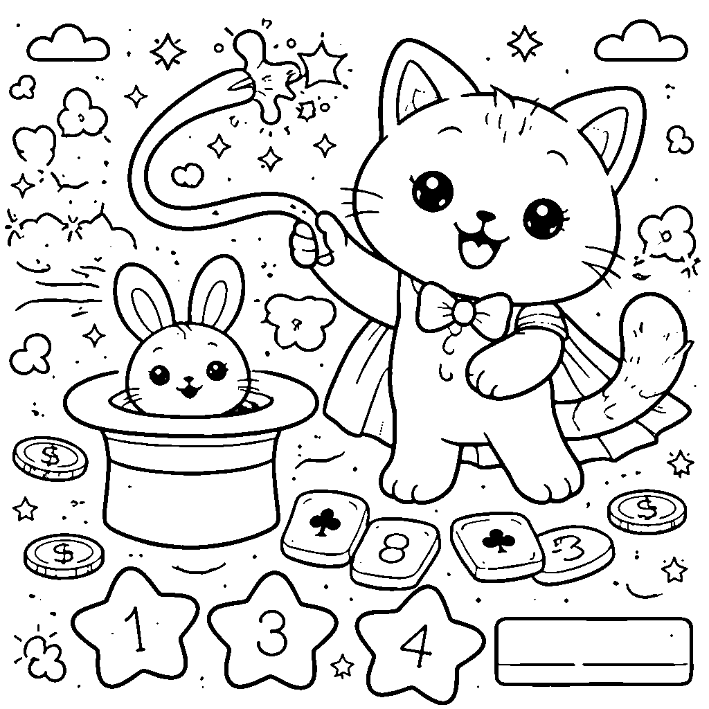 Cat Magician Performing Tricks