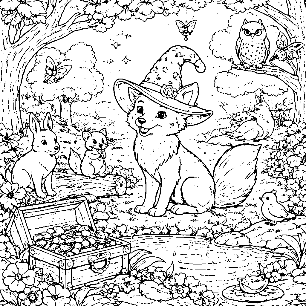 A Clever Little Fox with a Magical Hat