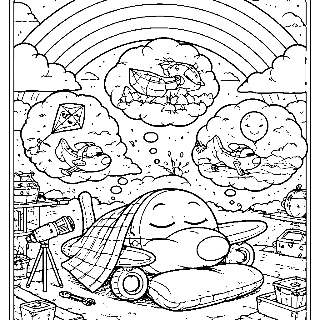 Soaring High: The Curious Airplane Coloring Adventure