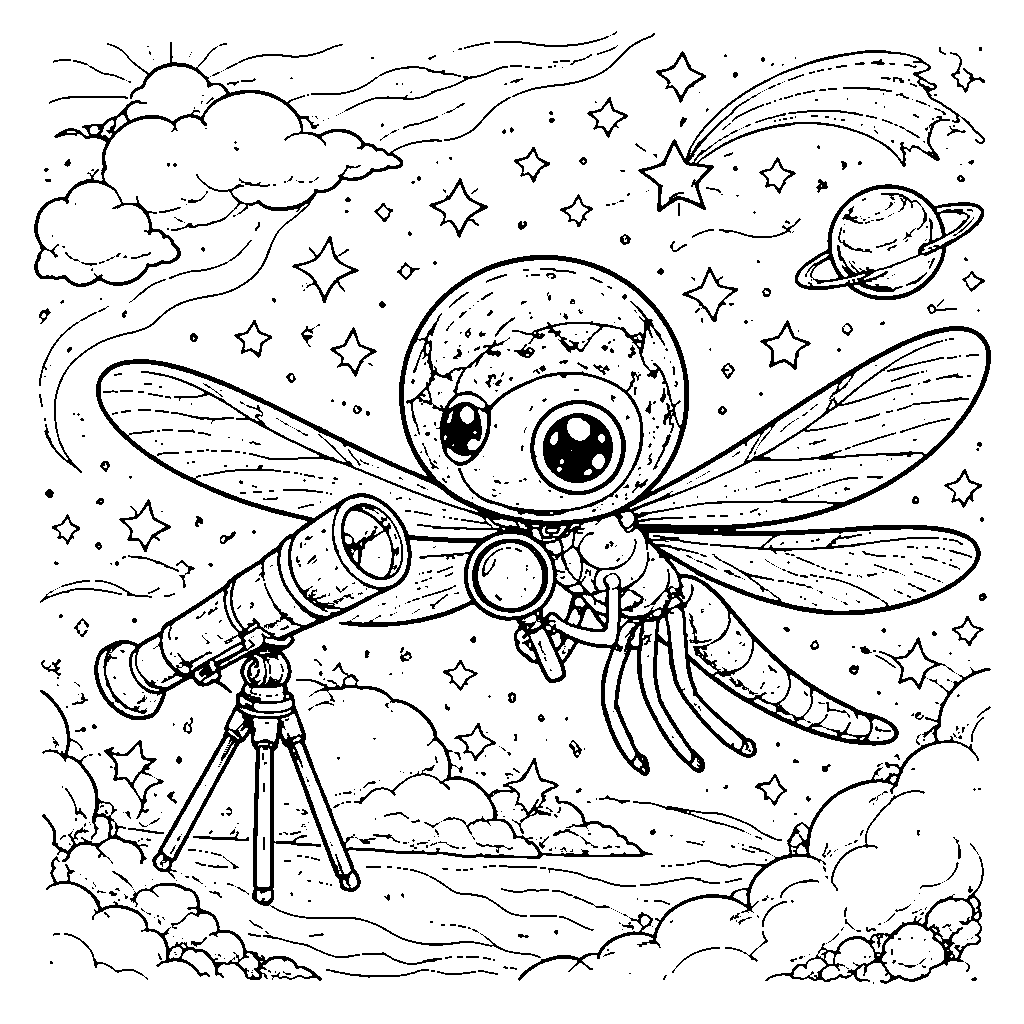 Colorful Dragonfly Adventure Coloring Page