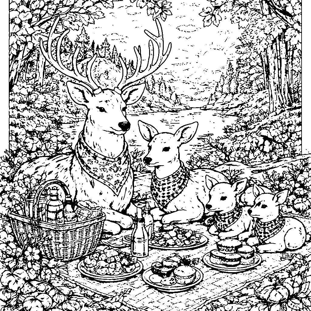 Family of Friendly Deer