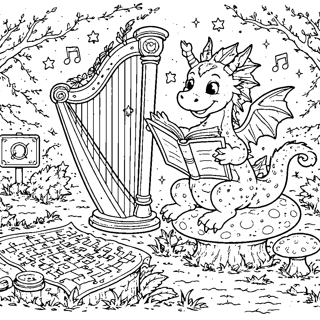 Color Your Own Friendly Dragon Adventure