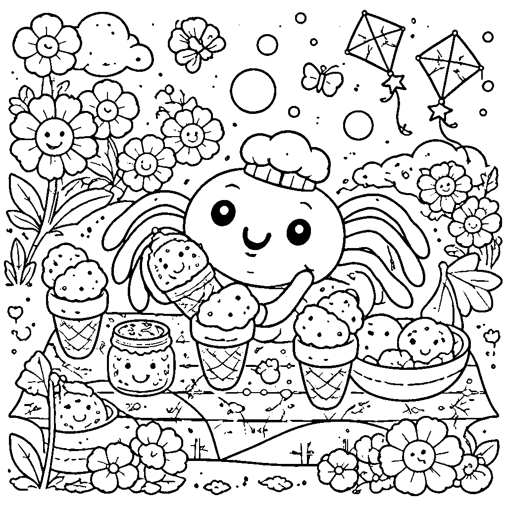 Friendly Spider's Ice Cream Cone Adventure