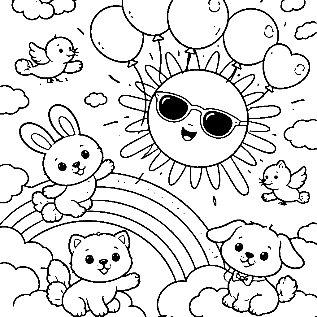 Friendly Sun Wearing Sunglasses