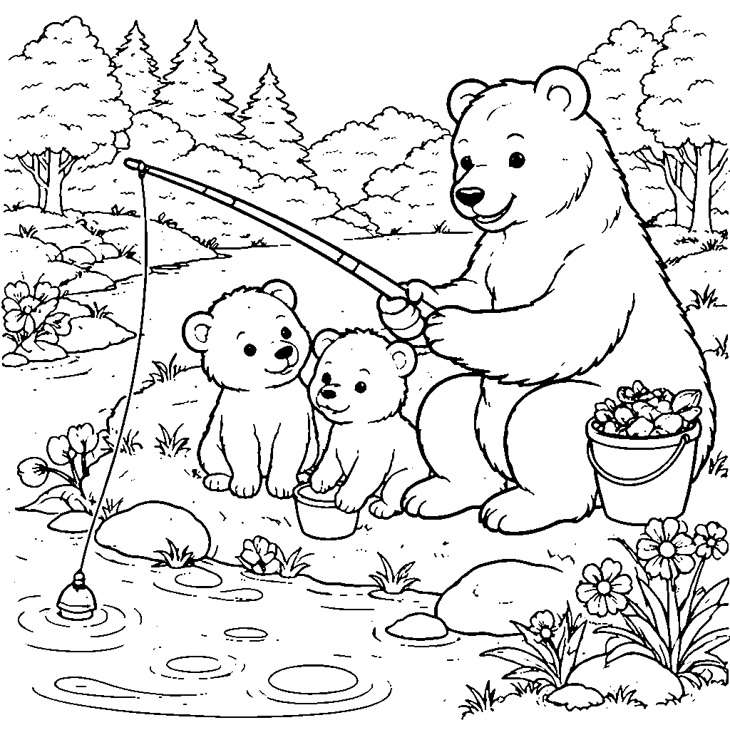 Funny Animal Dad Teaching His Kids