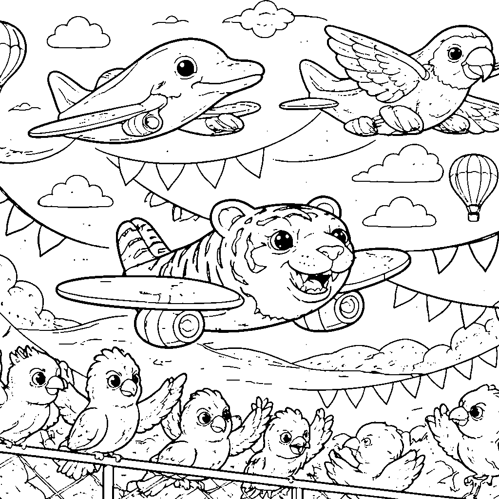 Airplane Race Coloring Page