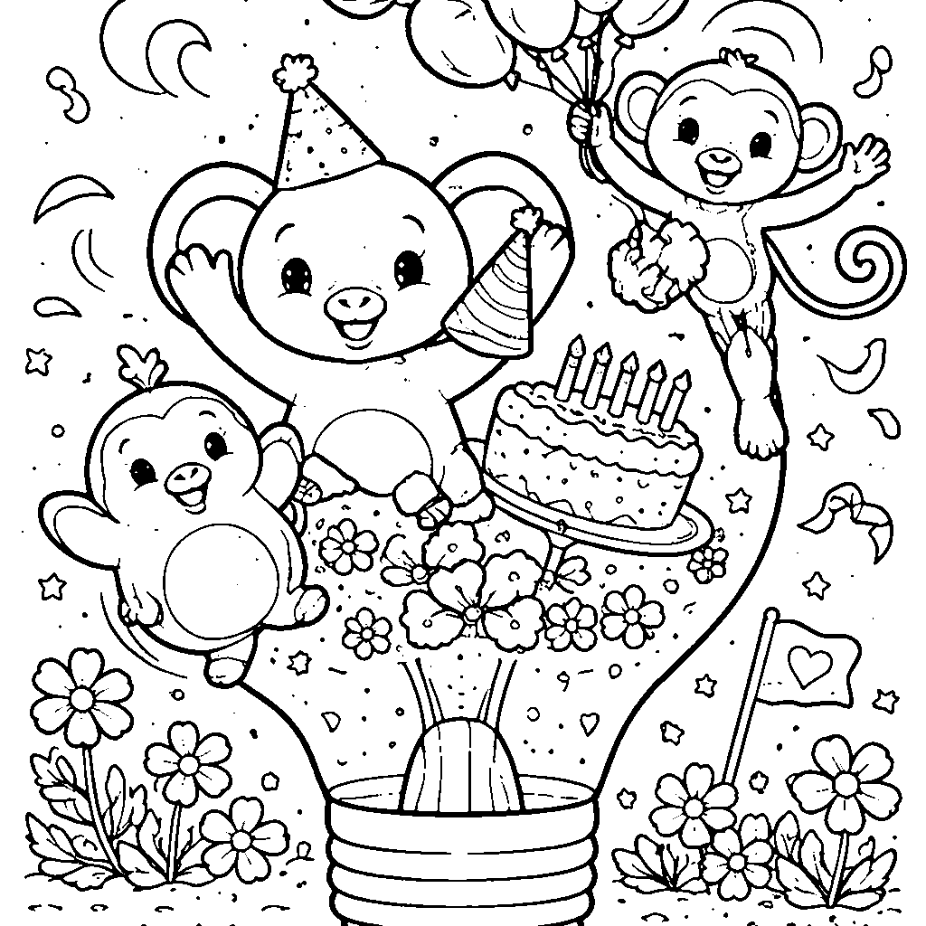 Celebrate Children's Day with Animal Friends Coloring Page