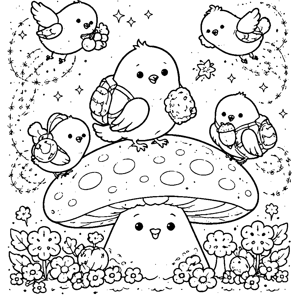 Whimsical Birds Ready for a Magical Flight