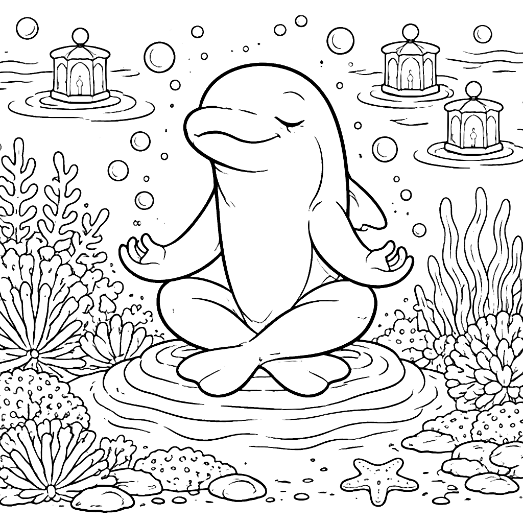 A Harmonious Dolphin Coloring Page for Girls