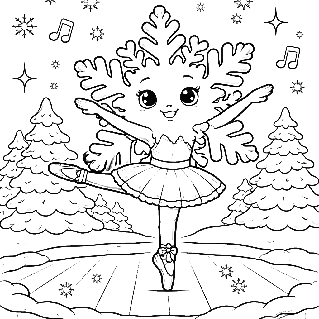 A Joyful Snowflake Coloring Page for Kids
