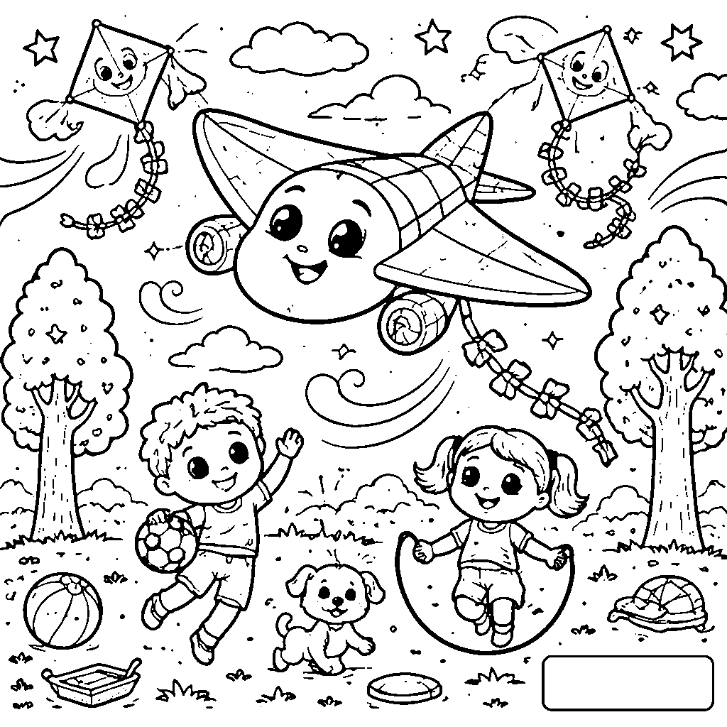 Soaring Creativity with a Kite-Shaped Airplane Coloring Page