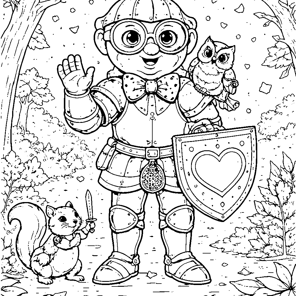 Brave Knight in Shining Armor Coloring Page