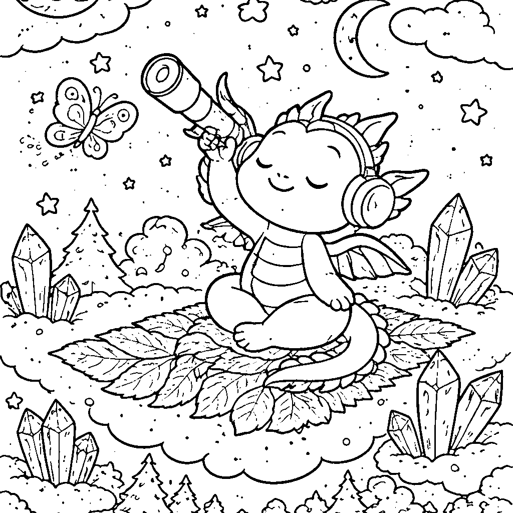 Serene Meditating Dragon Coloring Page
