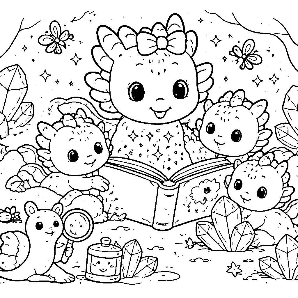 Storytime with Mother Dragon and Her Baby Dragons