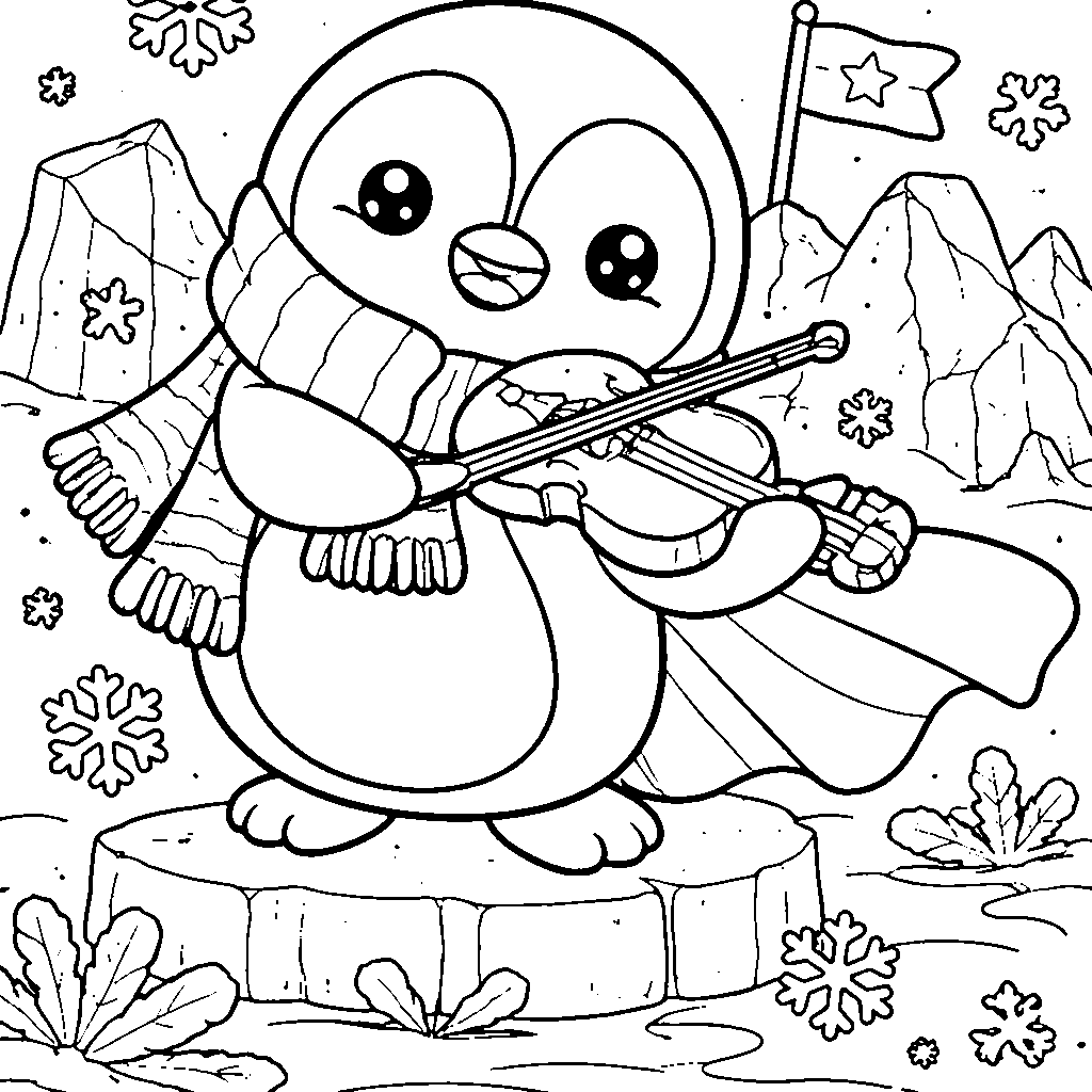 Charming Penguin Coloring Page for Kids