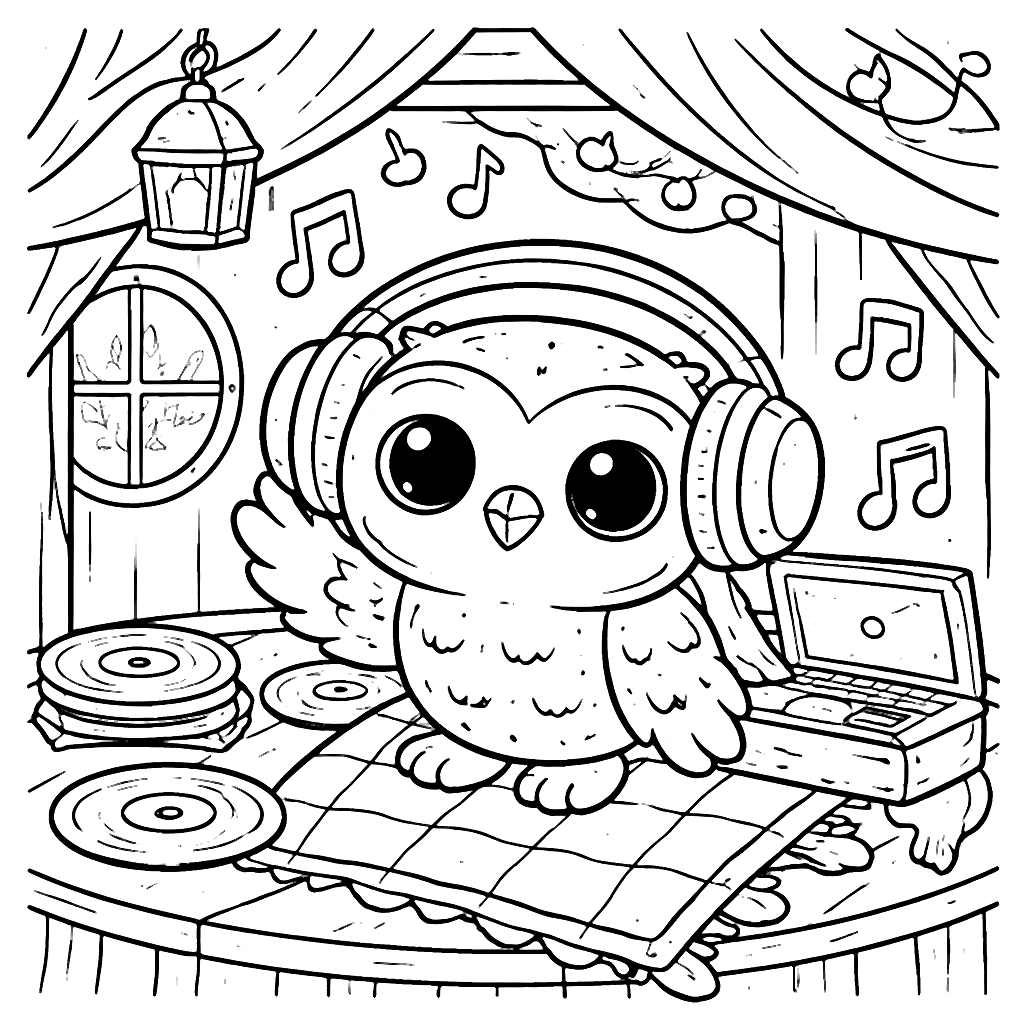 A Playful Owl Coloring Page for Mother's Day Fun