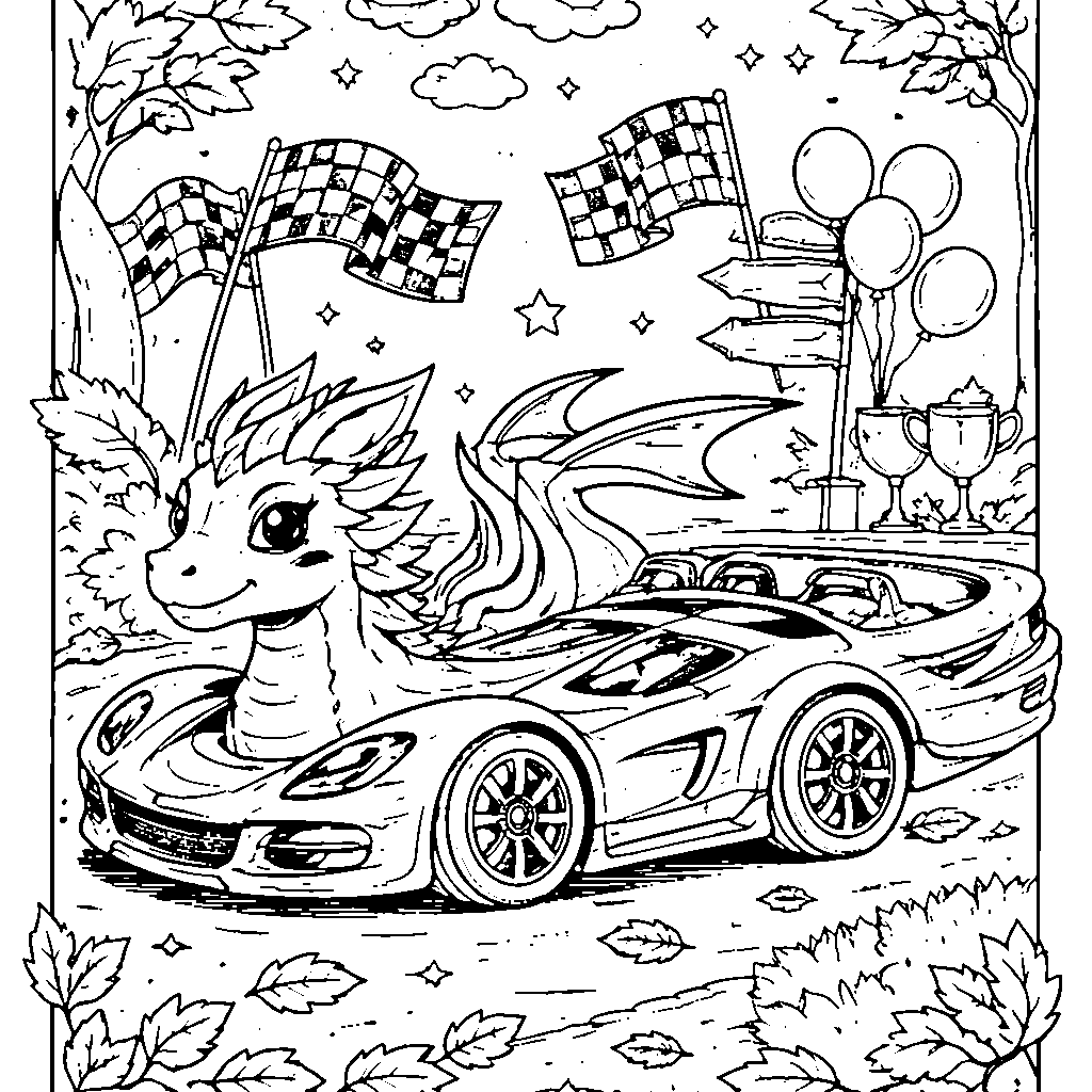 Sports Car-Inspired Rainbow Dragon