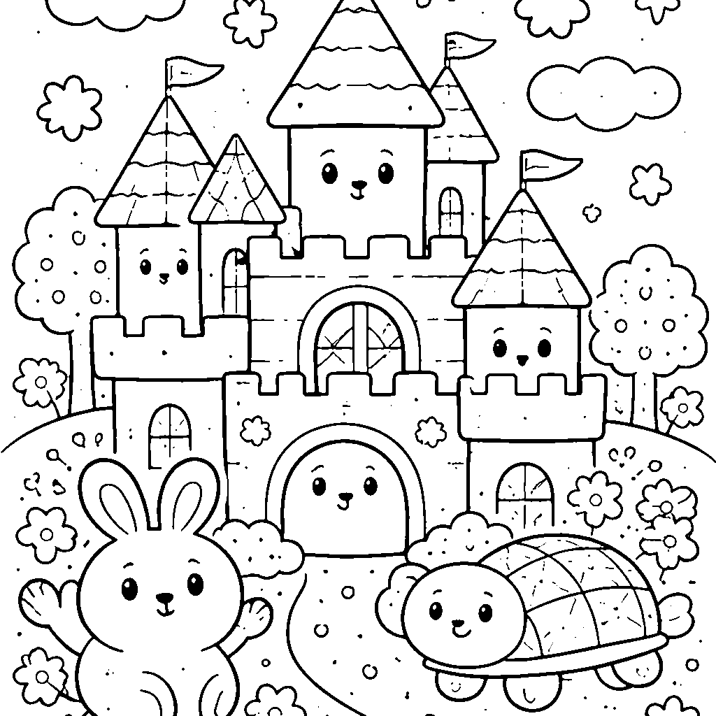 Whimsical Castle Coloring Page