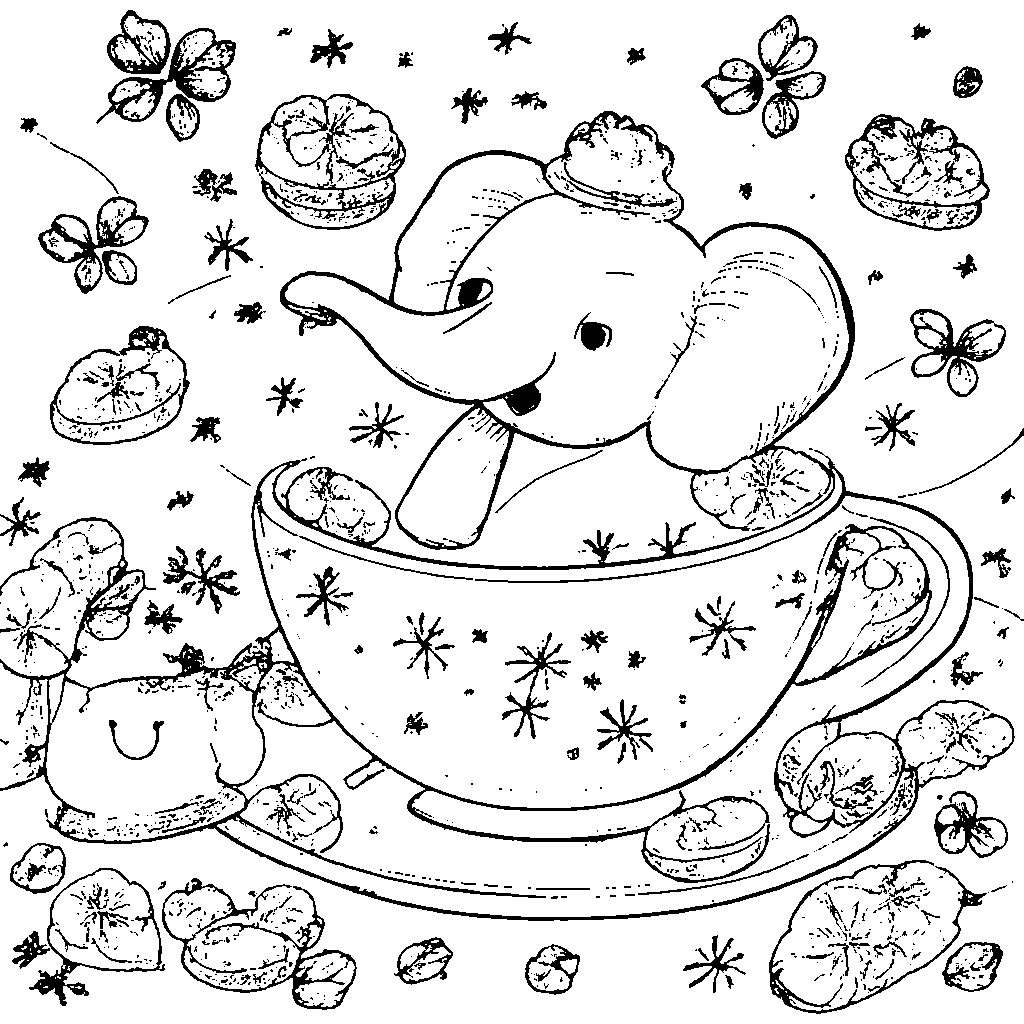 Whimsical Elephant Coloring Adventure