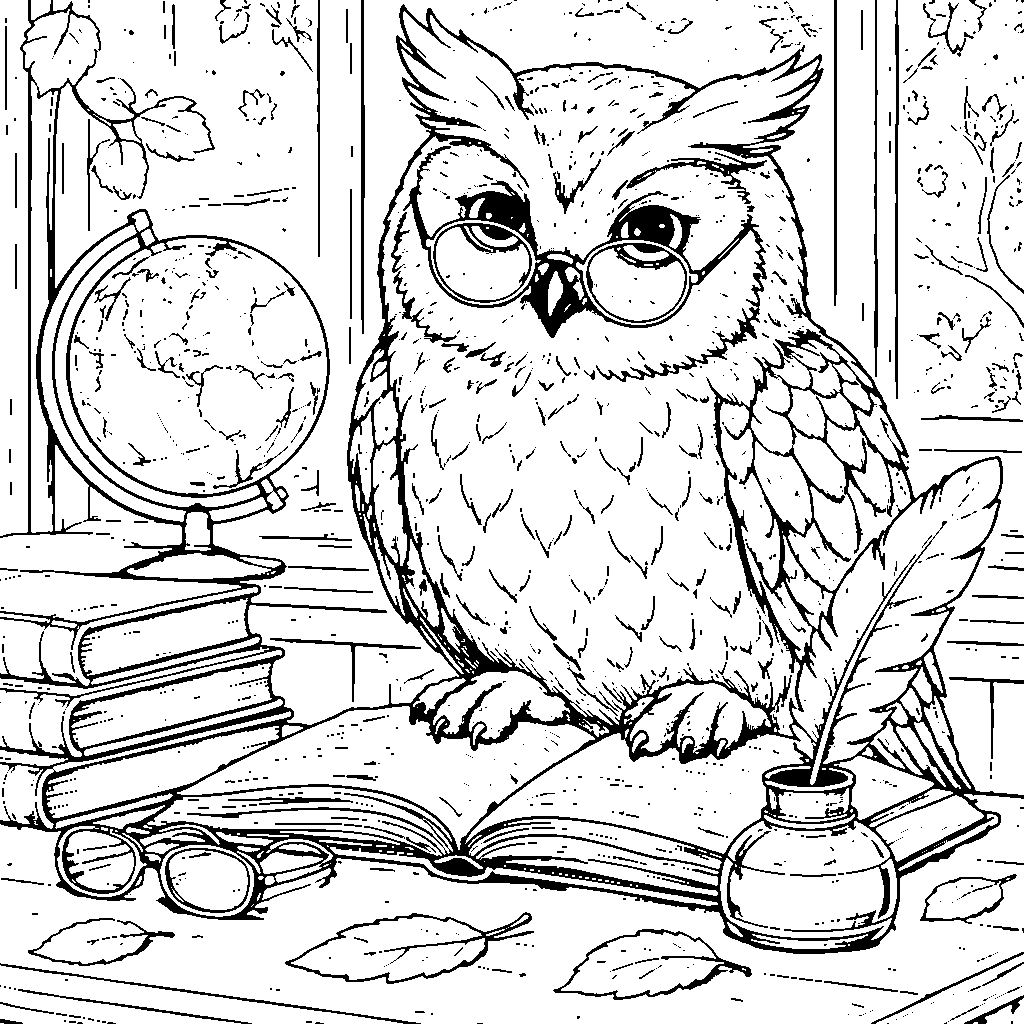 Wise Old Owl Coloring Page