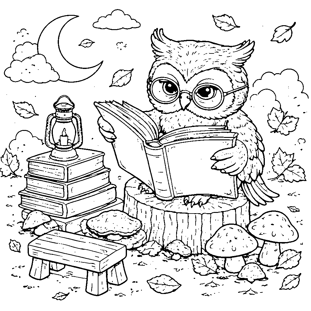 Wise Old Owl Coloring Page for Kids