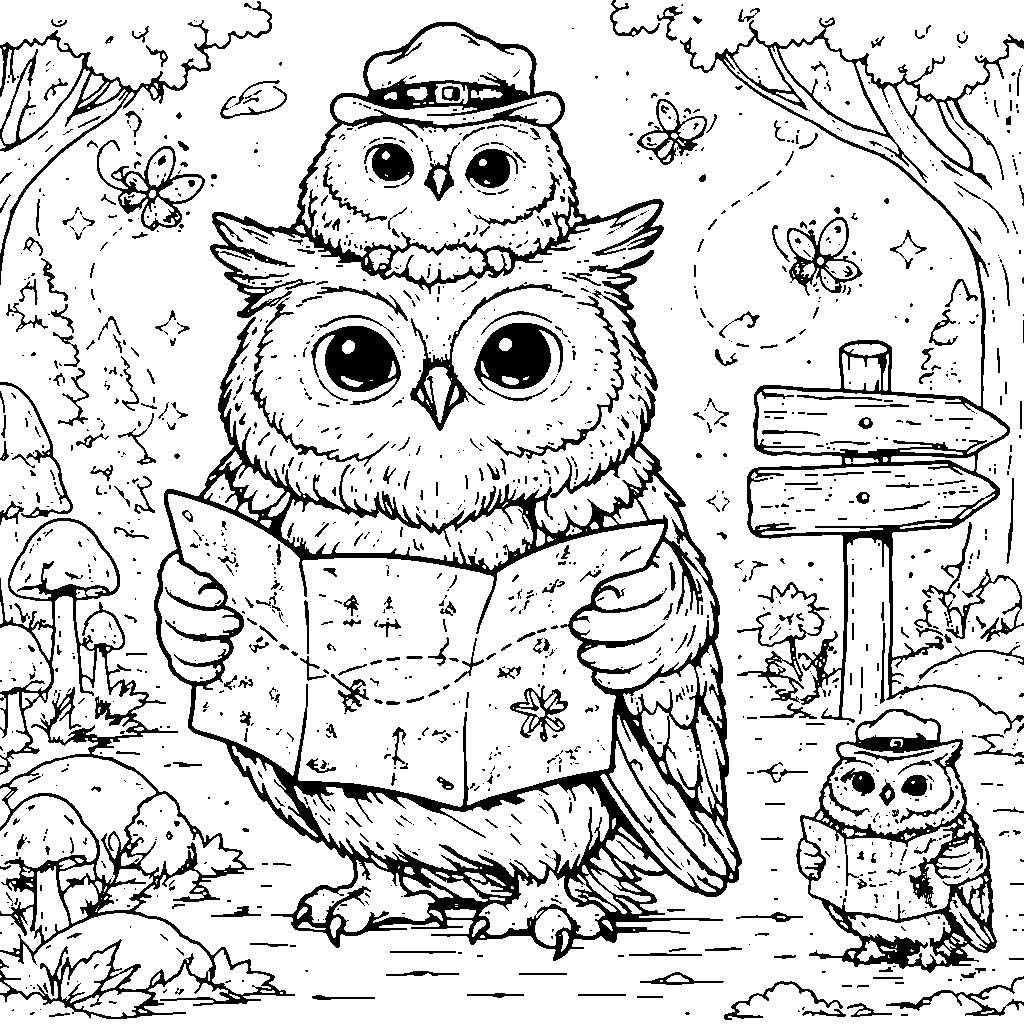 The Wise Old Owl Coloring Page