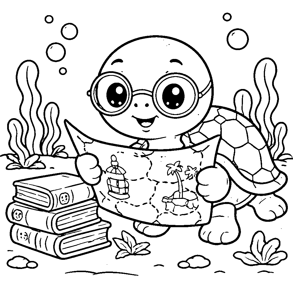 A Wise Old Turtle Wearing Glasses