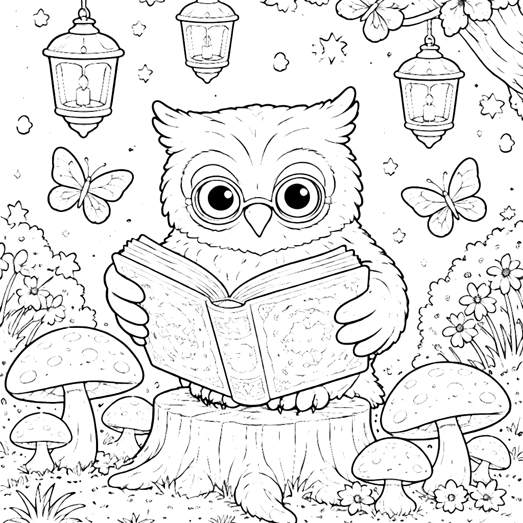 A Wise Owl Coloring Page for Imaginative Kids