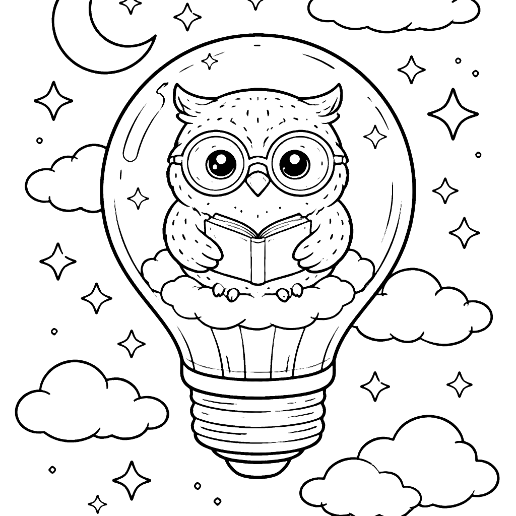 Enchanting Wise Owl Coloring Page for Kids