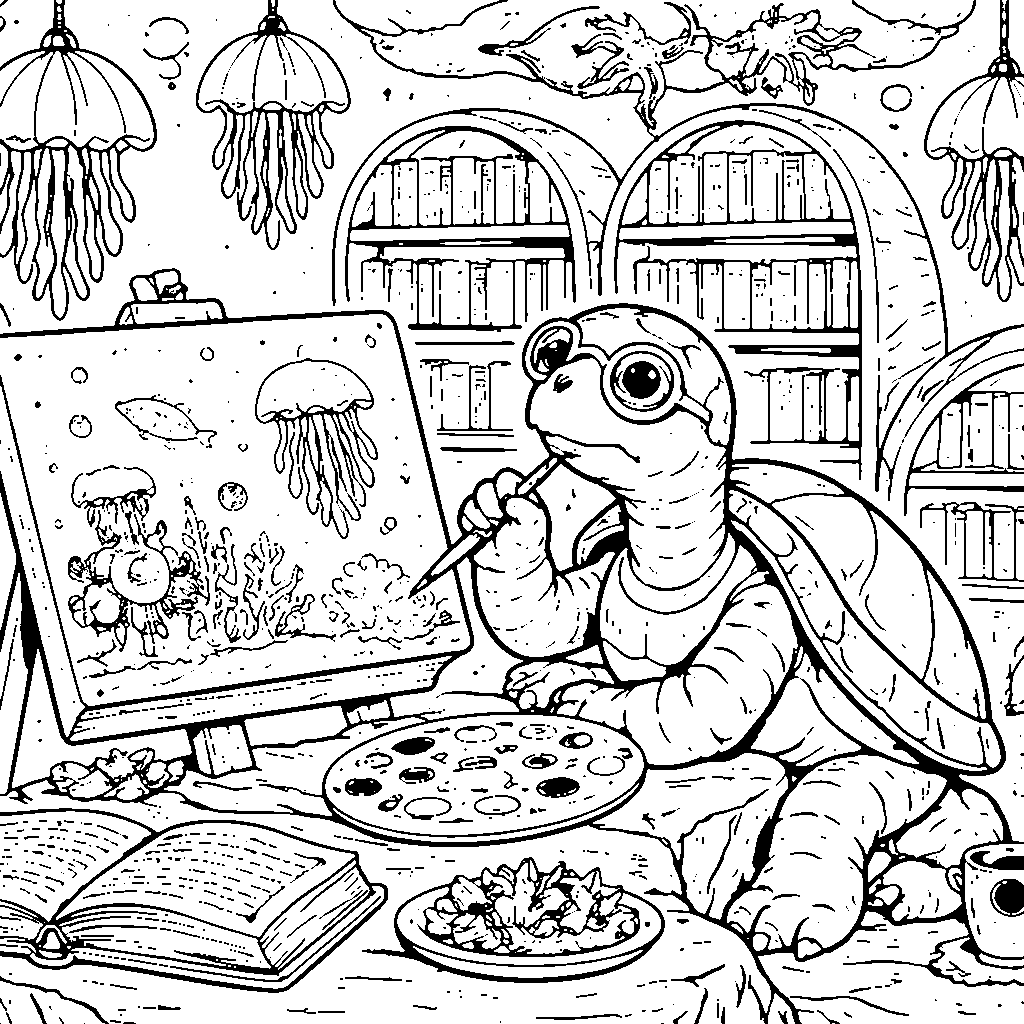 The Wise Turtle Coloring Adventure