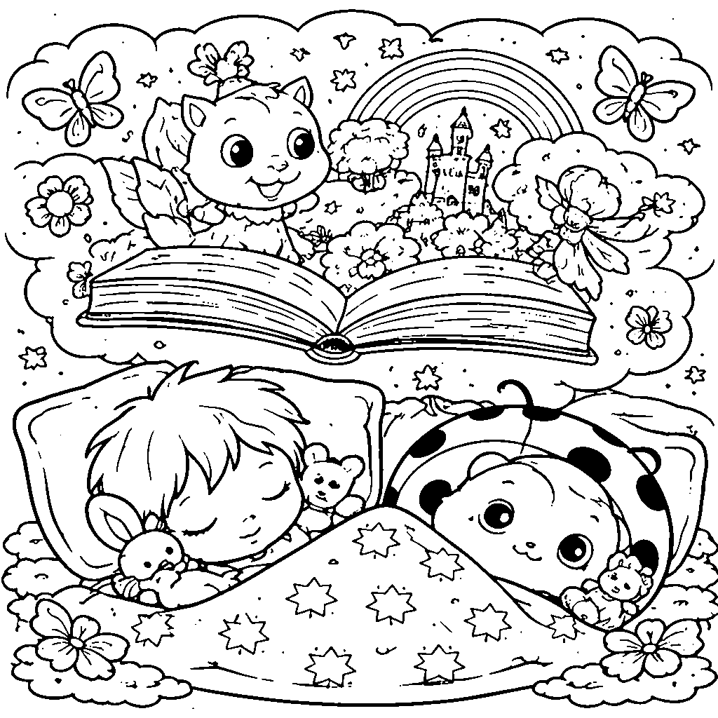 Young Reader's Adventure Coloring Page