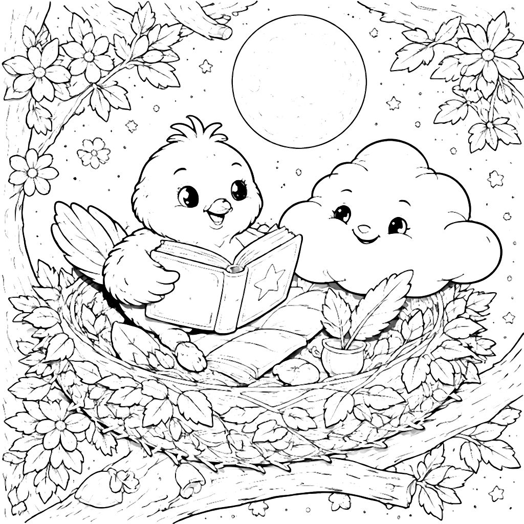Birds Coloring Page: A Storytelling Adventure