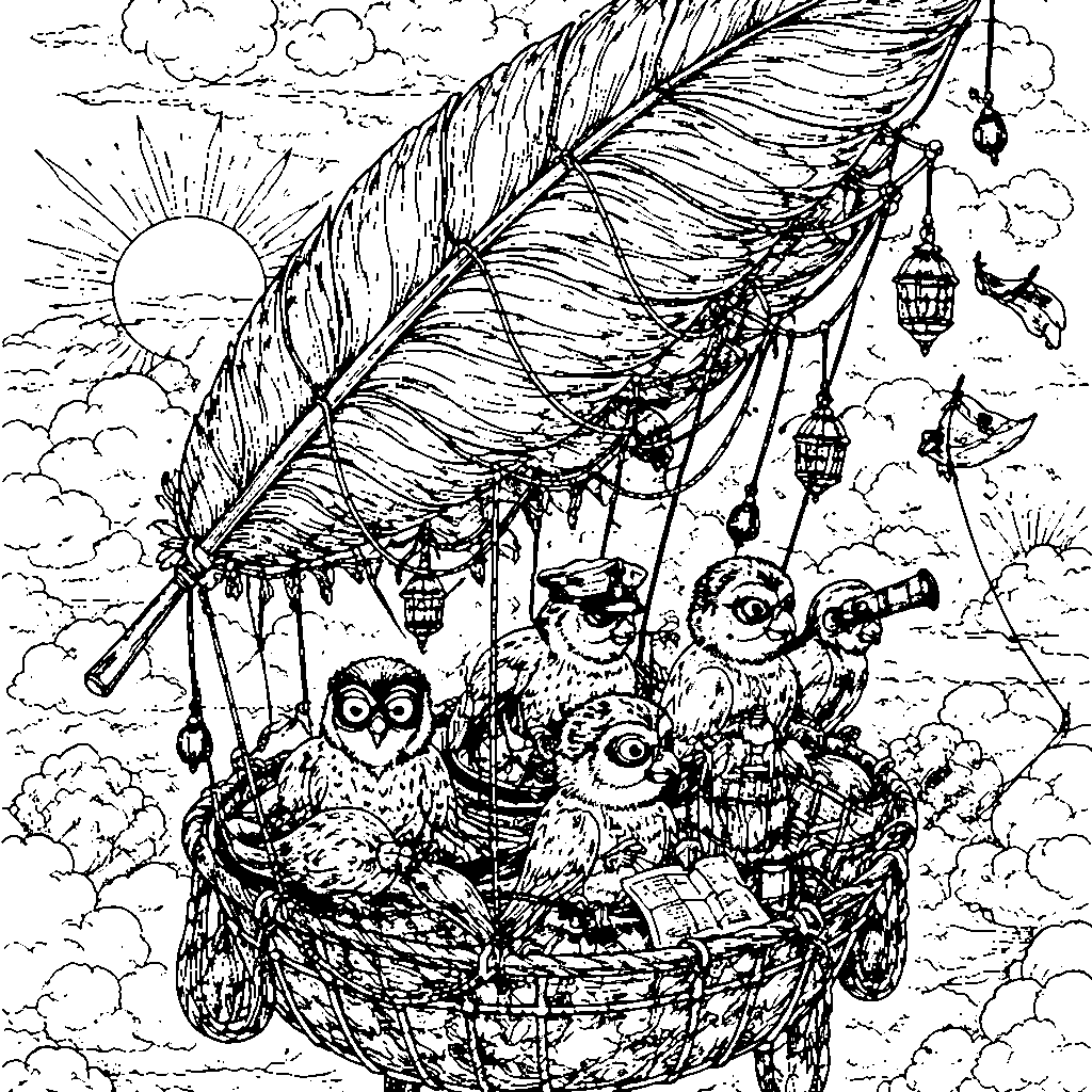 Birds on a Hot Air Balloon