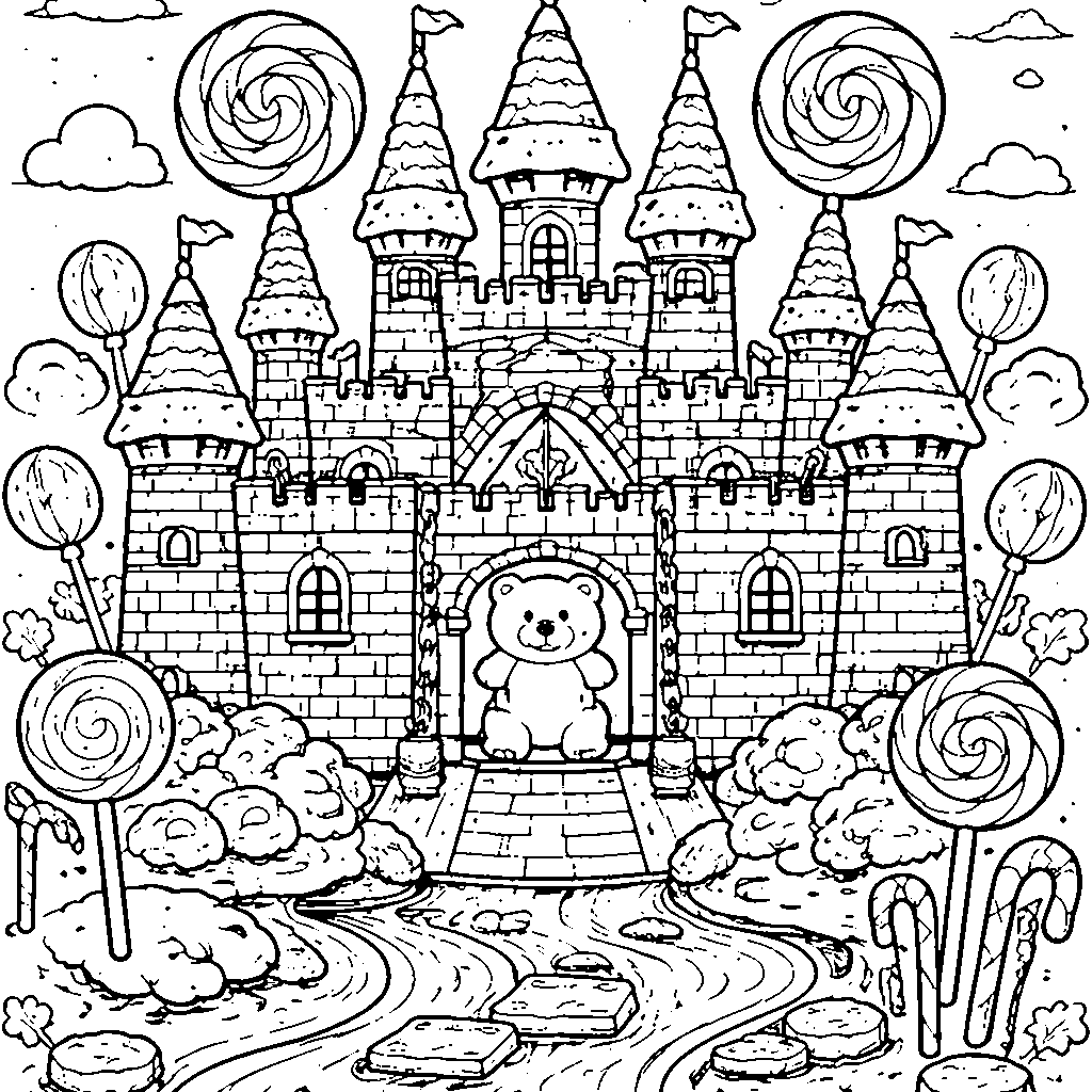 Candy Castle Coloring Page