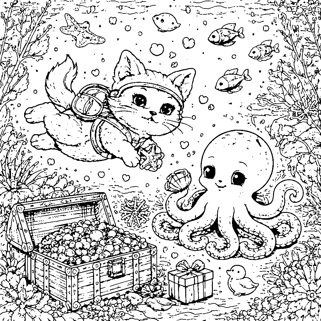 Cuddly Cat Coloring Fun for Kids