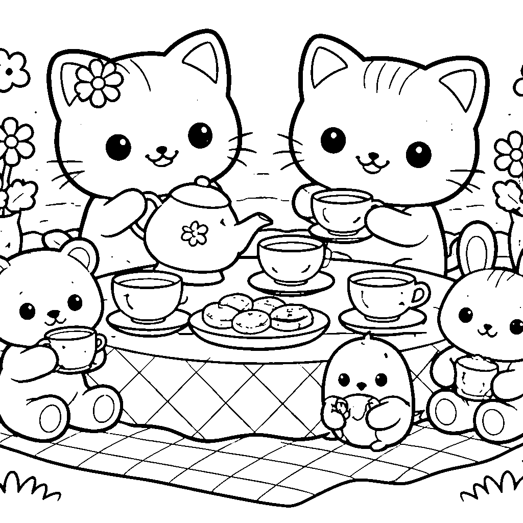 Cats Having a Tea Party