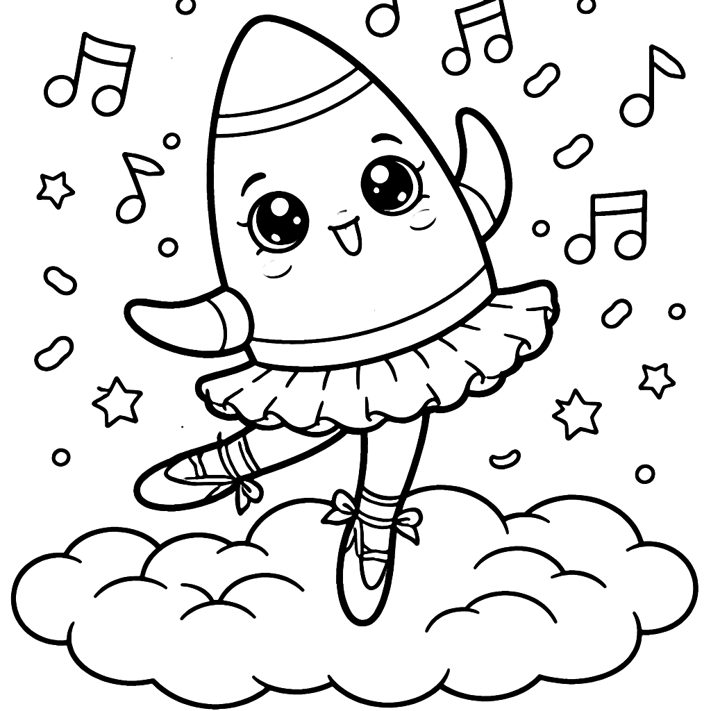 Dancing Rocket Coloring Page – Printable Fun