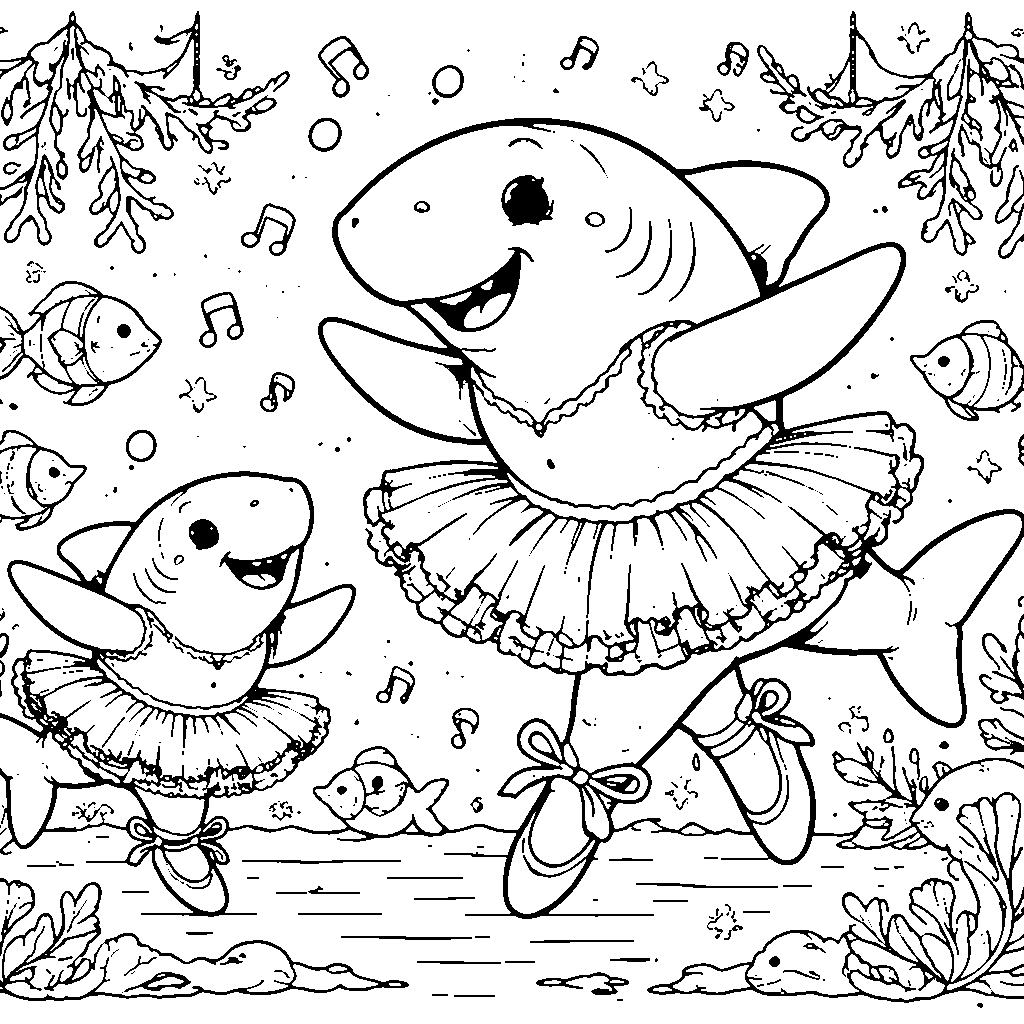 Dancing Shark: A Colorful Underwater Adventure