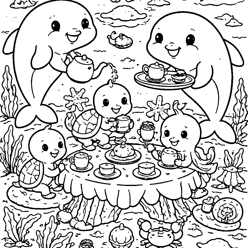 Dolphin Underwater Tea Party