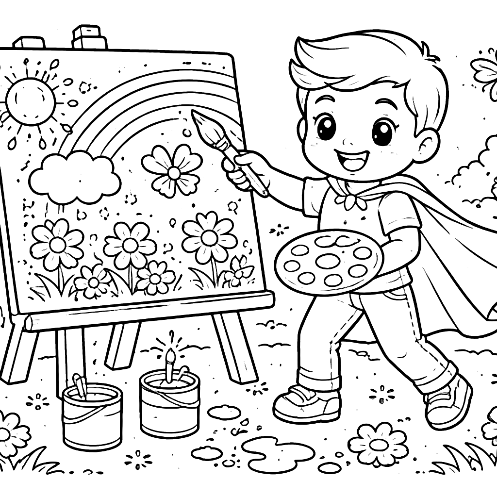 Father's Day Coloring Page: Dad as a Superhero