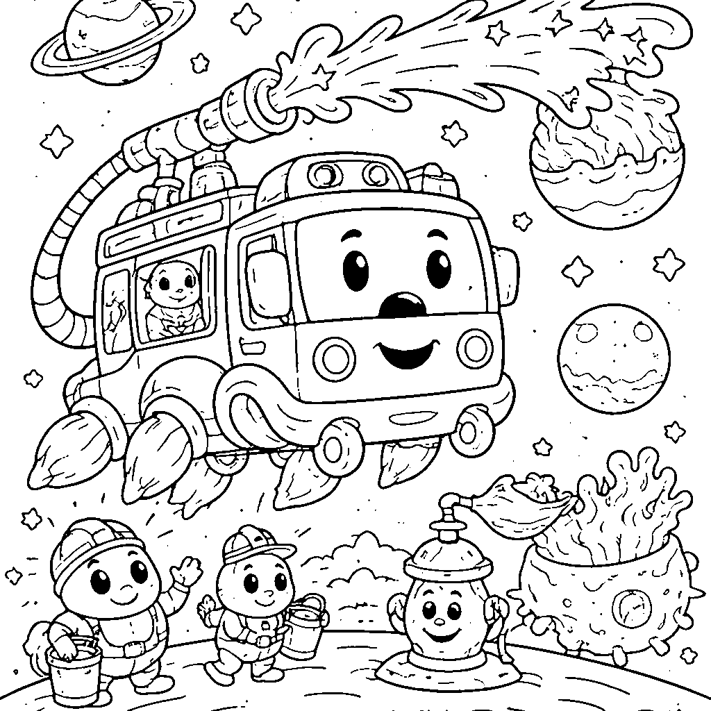 Fire Truck Space Adventure