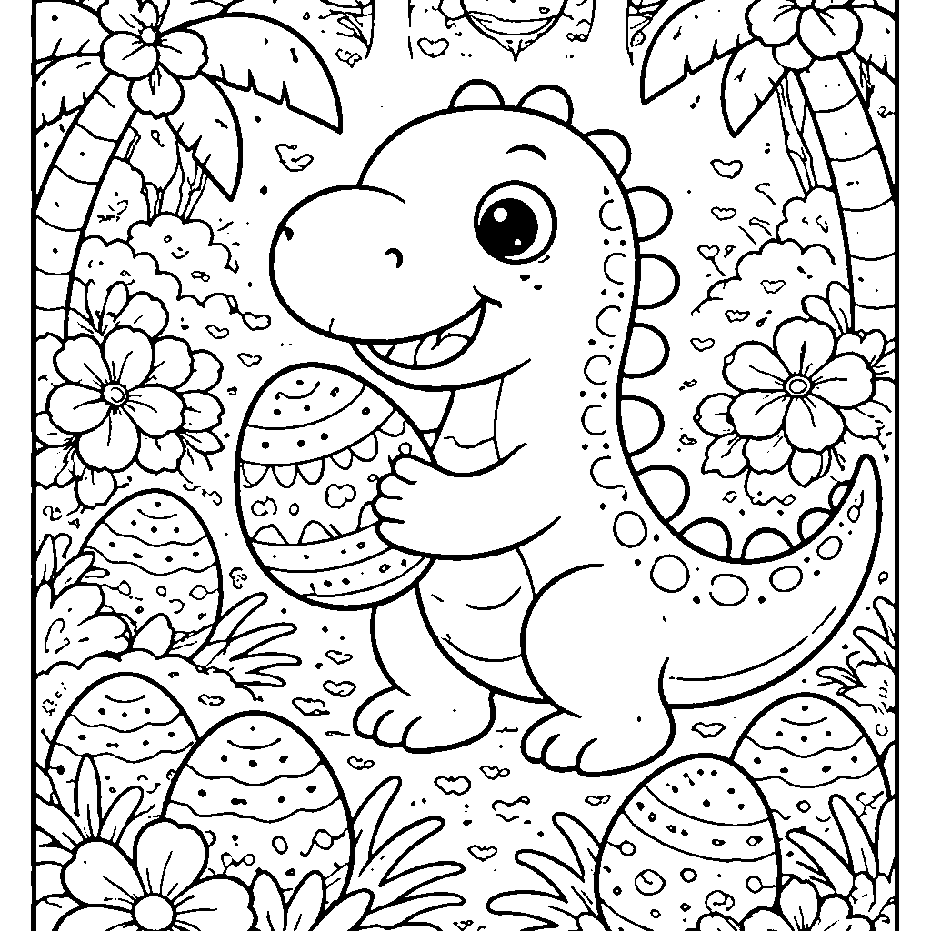 Joyful Easter Dinosaur