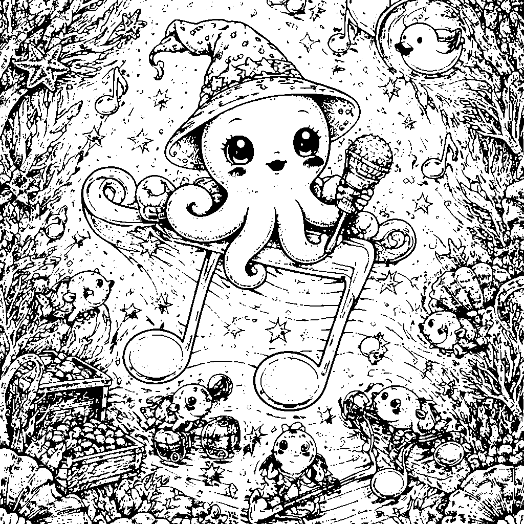 Cute Kawaii Octopus Coloring Adventure