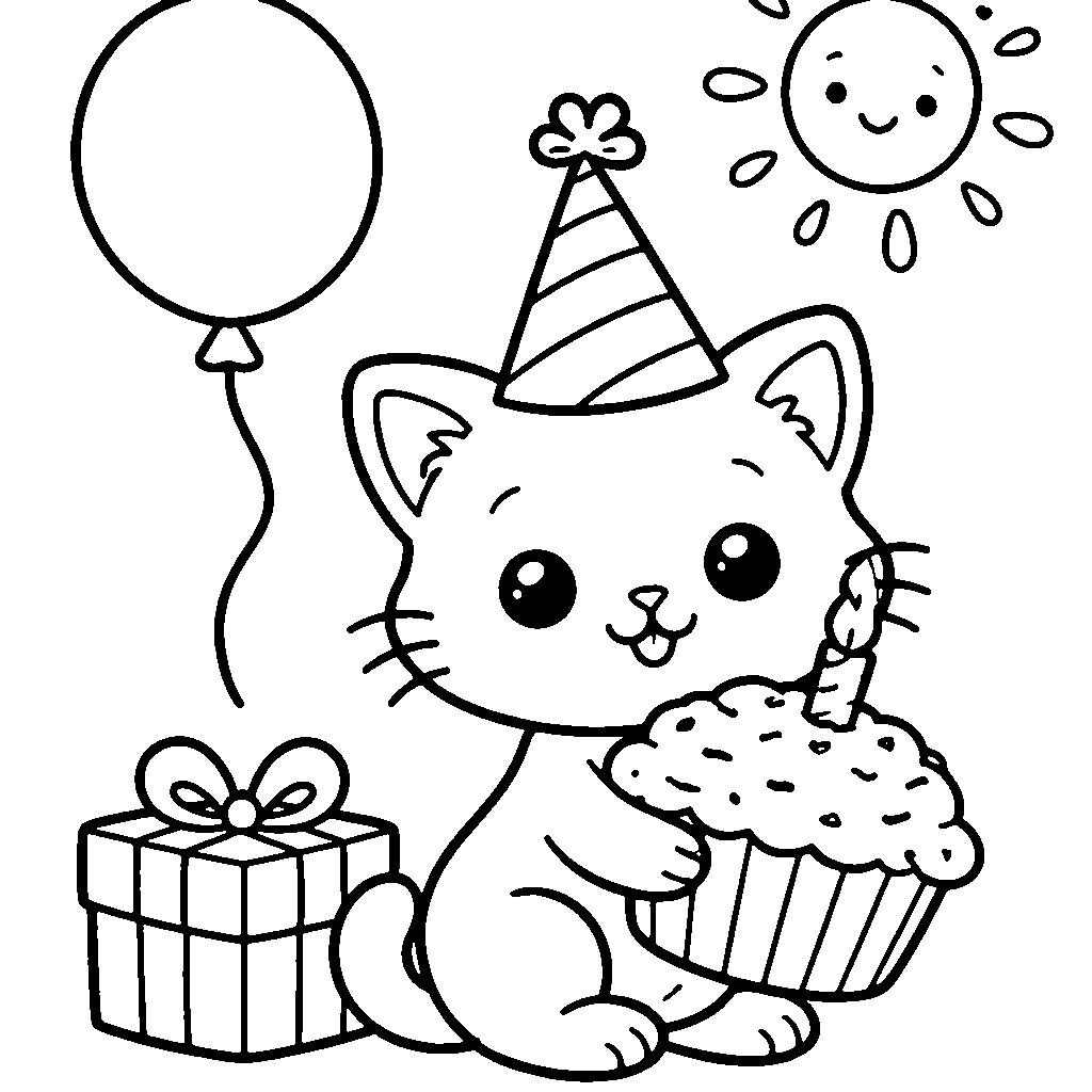 Kitten at a Birthday Party