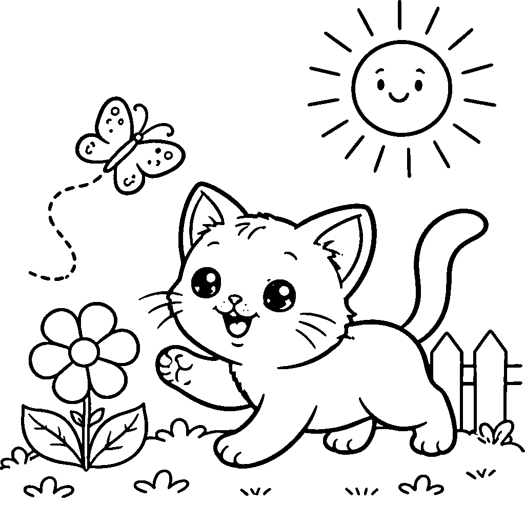 Kitten in the Garden