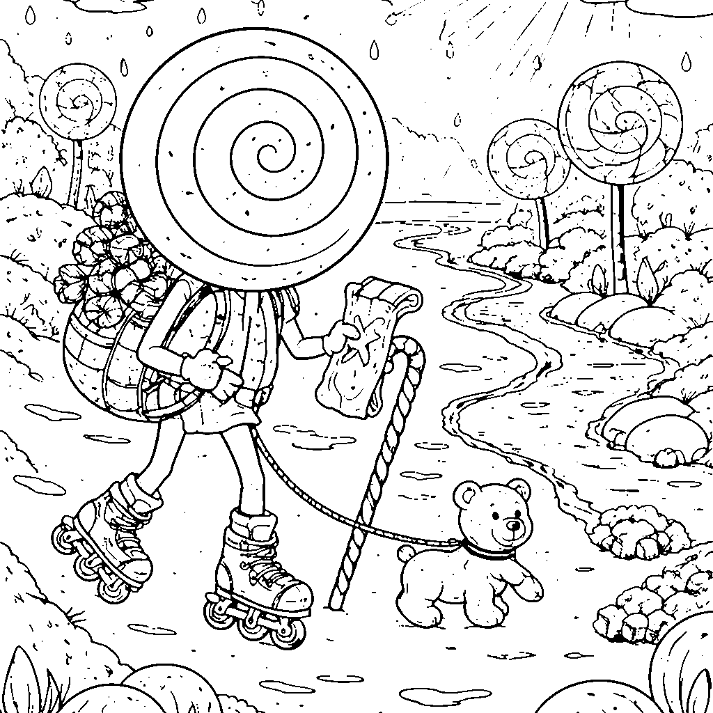 Sweet Lollipop Dream Coloring Page